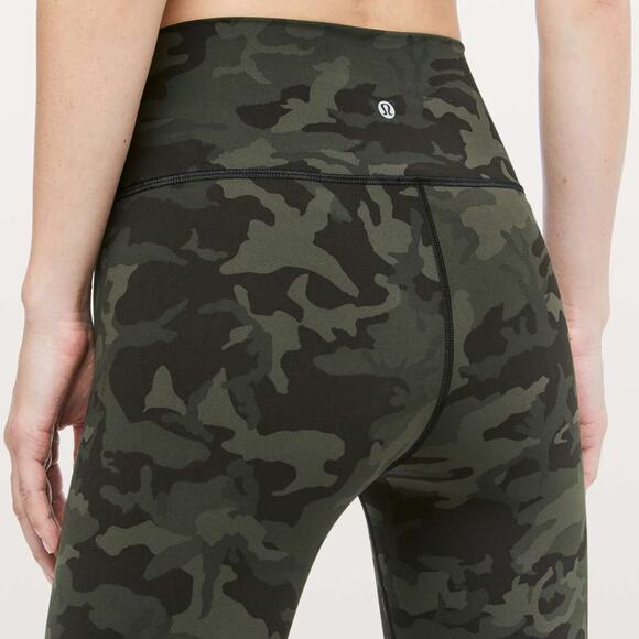 Lululemon Wunder Under Crop High Rise Camo Leggings Incognito Camo Size 6 - Picture 2 of 9